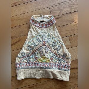 Free people Embroidered Sleeveless Top - Cream